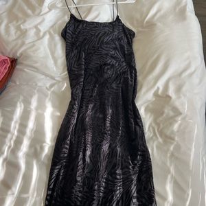 Black detailed full length dress